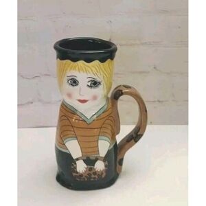 Susan Paley by Ganz "Cora Cappuccino" Hand Painted Coffee Mug / Vase 7"